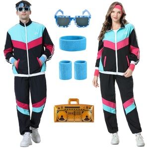 NWT Unisex 80s Tracksuit Costume Set |‎ Size XL